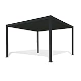 WEIDE® Premium Pavillon in Anthrazit mit Lamellendach 3,6x4 m I Rostfreie & Robuste Voll-Aluminium Pergola freistehend I Optimaler Schutz vor Sonne & Regen Dank verstellbaren Aluminium-Lamellen