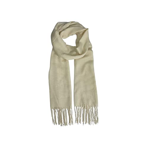Cachecol Echarpe Lenço Pashmina Manta Xale Lisa Moda Várias Cores (Marfim)