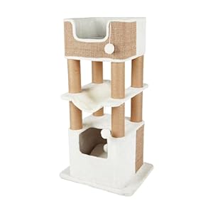 TRIXIE Lucano XXL 43-in Cat Tower, Sisal Scratching Posts, Cat Tree with Plush Condo, Cushions, Dangling Cat Toys, Brown
