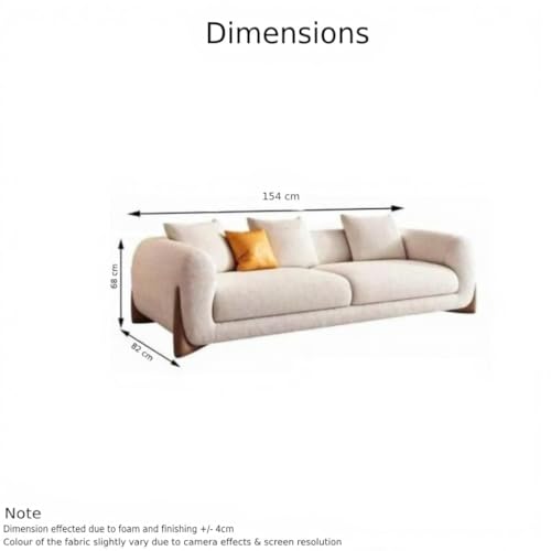 Image of Boucle Fabric Modern Design Sofa with Pillow or Strong Woden Legs Best for Living Room, Halways, Garden (2 Seater)