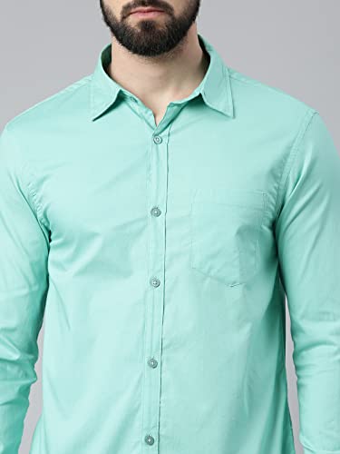 Image of THE SOUL PATROL Men's Casual Regular Fit Full Sleeve Premium Cotton Button-Down Shirt with Single Patch Pocket - Stylish, Classic, Comfortable, and Elegant for Everyday Wear