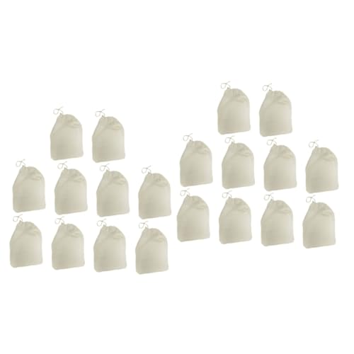 OUNONA 2sets Net Soap Bags Drawstring Large Mesh Cotton Filter Bag for Tea Nut Milk Fruit Juice Reusable Strainer 10pcs*2
