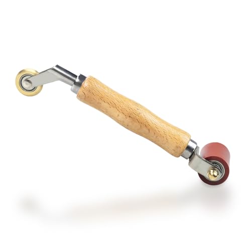 Seam Roller, 40mm Smoothing Combo Seam Roller Tool for Hot Air Tools Overlap Welding, Silicone Seam Roller with Brass Detail Penny Roller for PVC/TPO/EPDM Single Ply Roofing Tape