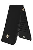 Indressme Womens Black Bifold Multi Card Case Thin Wallet with Zipper Pocket