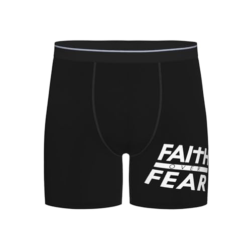 Faith Over Fear Bible Scripture Verse Christian Men's Boxer Brief Underwear