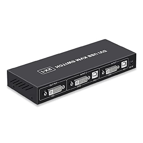GHBOTTOM DVI KVM-switch twee in één uit 4K twee computerdelen USB-toetsenbord en muis print monitor switcher box hub DVI-schakelaar 2 ingang 1 uitgang