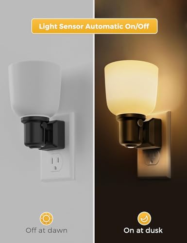 Image of L LOHAS LED Night Lights Plug into Wall,[4 Pack] Dimmable Plug in Night Light,0-100LM Adjustable Brightness,Dusk to Dawn Sensor, 3000K Soft White, Boho Farmhouse Night Lights for Bedroom Bathroom