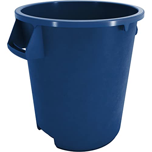 Image of SPARTA Bronco Waste Container Trash Container, Round Trash Bin for Disposal, 10 Gallons, Blue, (Pack of 6)