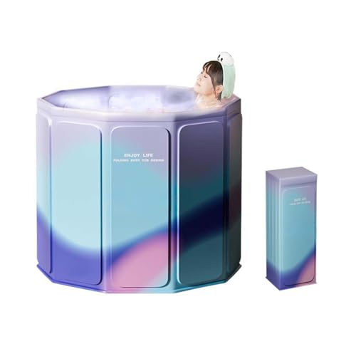 折りたたみ浴槽 ポータブルバスタブ 軽量 コンパクト 保温 簡易バスタブ 収納便利 安定性 組み立て不要 持ち運び浴槽 浸漬式 SPA お風呂 水風呂 多機能 露天風呂 保温効果UP 子供 大人用 家庭用(B,70*66CM)