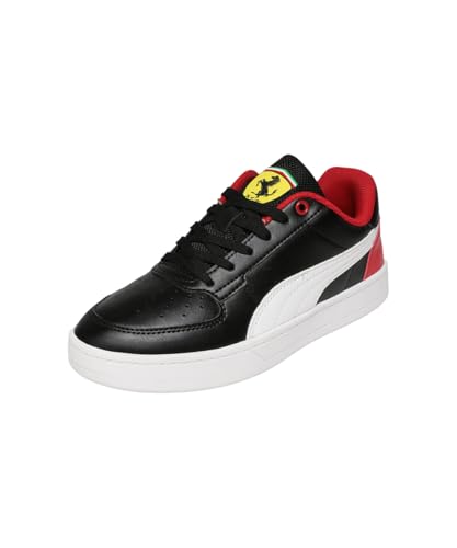 Puma | Ferrari Caven 2.0 Kids' Stylish Sneakers | Black-White-Rosso Corsa | 6UK