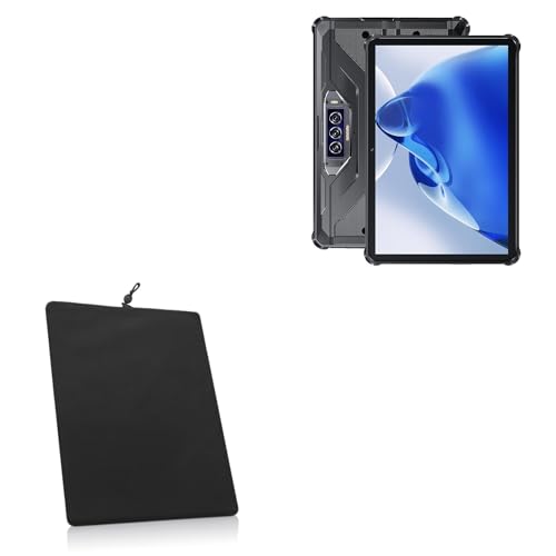 BoxWave Case Compatible with Oukitel RT7 5G - Velvet Pouch, Soft Velour Fabric Bag Sleeve with Drawstring - Jet Black