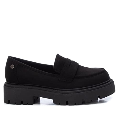 XTI 142118, Mocasines Mujer, Negro, 39 EU