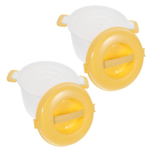 SOLUSTRE 2Pcs Microwave Rice Cooker Lightweight Food Grade Multifunctional Cooking Container for Rice Veggies More for Office School and Travel