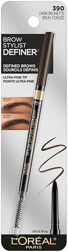 L’Oréal Paris Cosmetics Brow Stylist Definer, Ultra-Fine Tip Eyebrow Pencil, 0.5mm Tip for Well-Defined Brows and Easy Blend With No Gaps, Dark Brunette, 90mg - 2