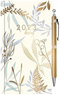 Ayush Party | 2023 Diary & Pen Slim Botanicals - White Diary Set |Planner And Organiser For School And Office