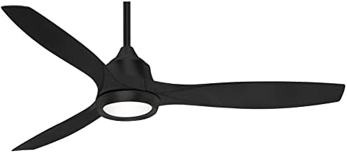 Minka-Aire F749L-CL Skyhawk 60 Inch LED Ceiling Fan with Carved Wood Blades, Integrated LED Light and DC Motor in Coal Finish