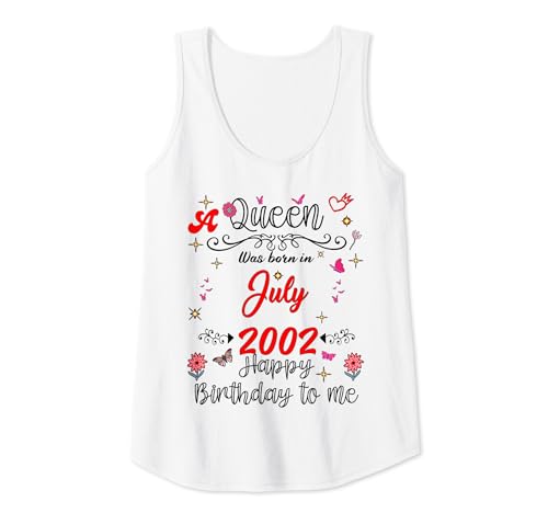 Mujer Julio Cumpleaños Nació Una Reina en Julio 2002 Julio Camiseta sin Mangas