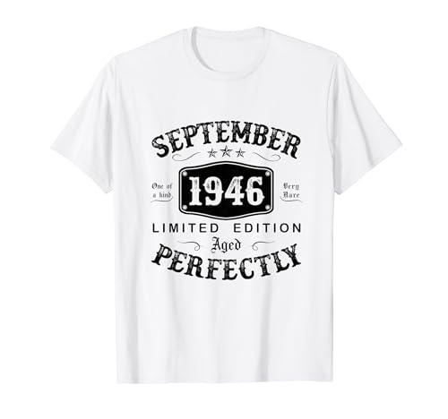 Vintage Regalo 78 Años Cumpleaños Hombre Septiembre 1946 Camiseta