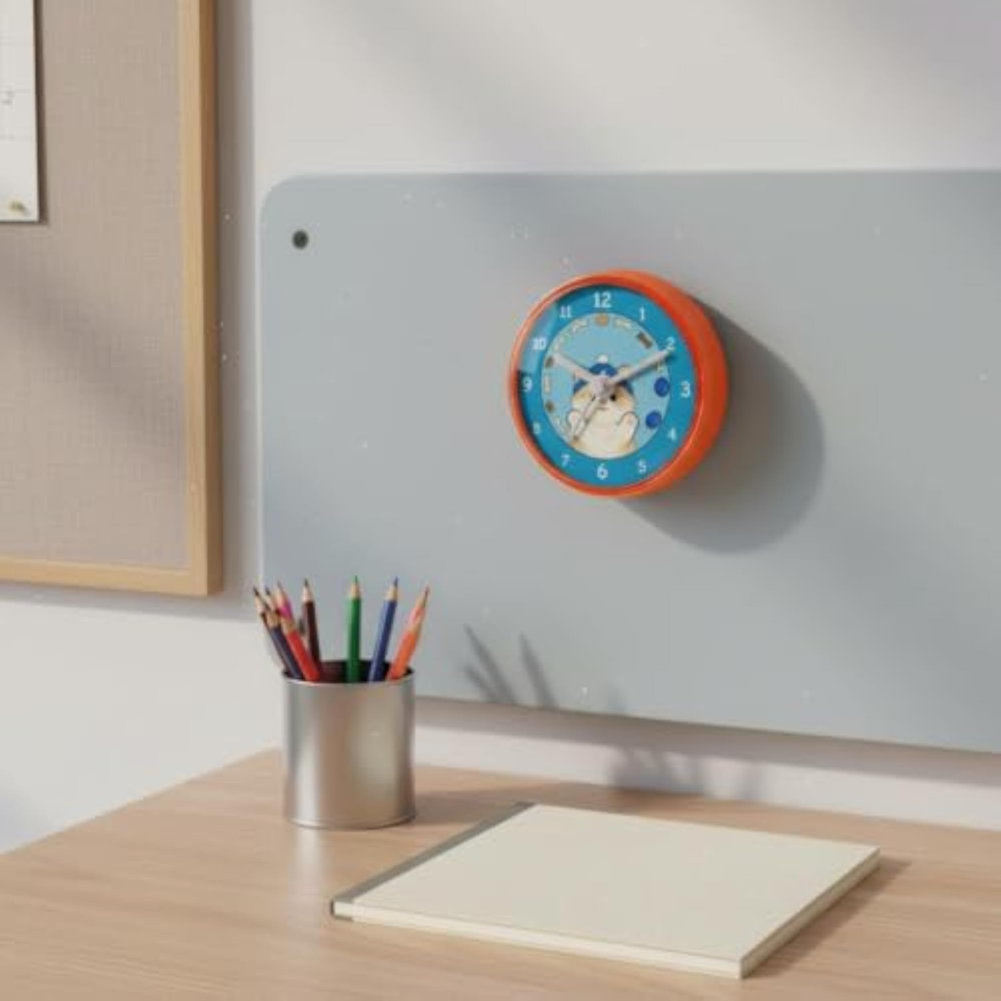 Compact Cartoon Bathroom Clock, Waterproof