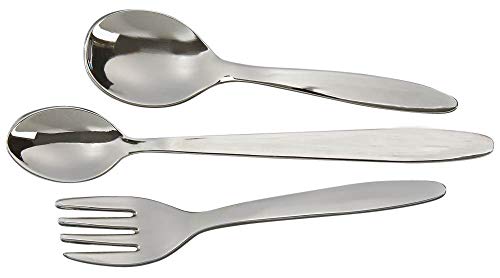 Creative Gifts International 3Piece Children's Feeding Set, Silver