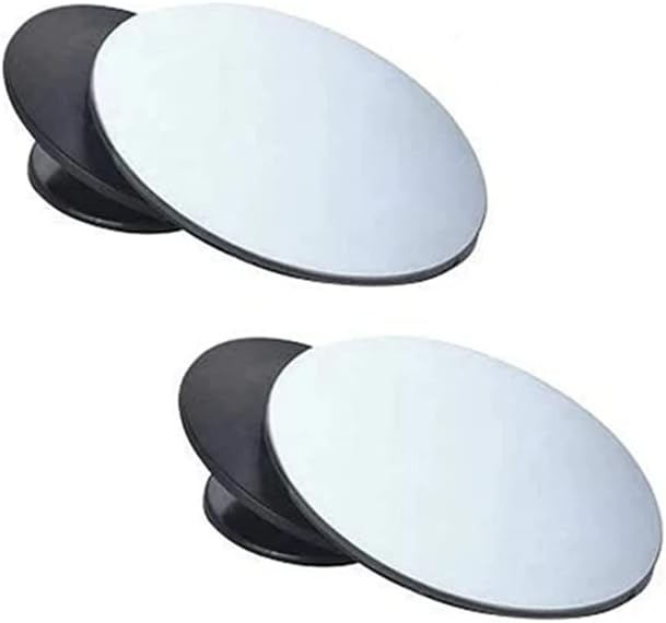 Sulfar Glass Blind Spot Round Wide Angle Adjustable 360° Rotate Convex Rear View Mirror For All Universal Vehicles - Pack Of 2