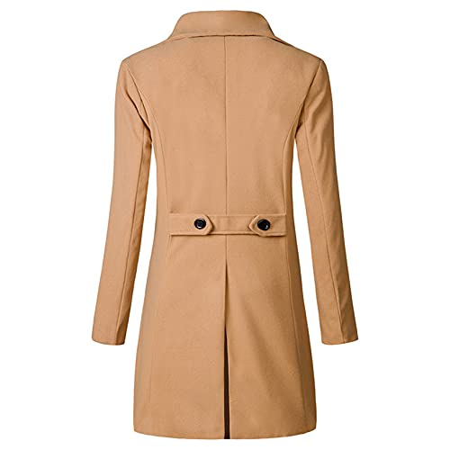 Image of Lu's Chic Men's Double Breasted Coat Korean Trenchcoat Fashion Dress Jacket Slim Fit Business Casual