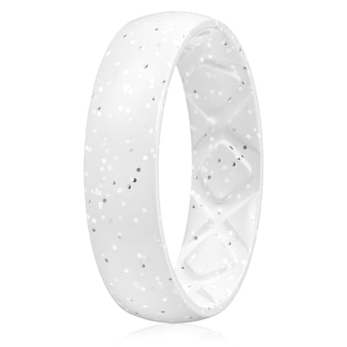 Image of Egnaro Silicone Wedding Bands Women, Inner Arc Ergonomic Breathable Design