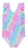 ALISISTER Toddler Little Girl Swimsuit Cute Tie Dye 3T 4T Kids Bathing Suit One Piece Ruffle Soft Sw