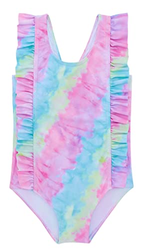 Alisister Toddler Little Girl Swimsuit Cute Tie Dye 3T 4T Kids Bathing Suit One Piece Ruffle Soft Swimwear Backless Tankini Summer Holiday Petite Cartoon Beach Bikini Pink #TOP3