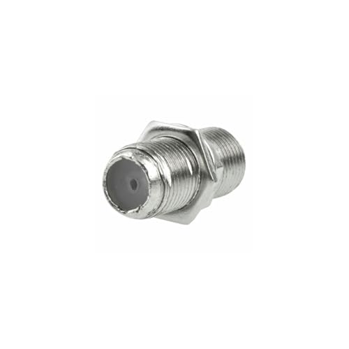 Brightium Conector antena F doble hembra, ideal para conexiones de televisión y sistemas de audio.