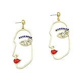 1 par de pendientes en forma de contorno de la cara creativos minimalismo simple diseño elegante joyas femeninas colgantes regalo muy práctico y popular