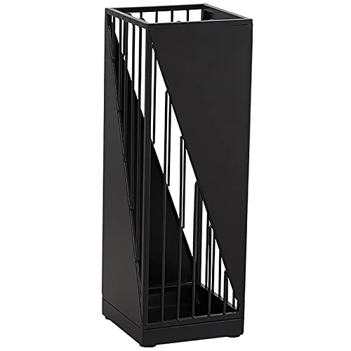 Support de parapluie extérieur creux en métal noir pour couloir