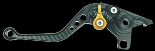 00-05 Kawasaki ZX12R Pazzo Racing Levers Shorty Length, Black Levers / Gold Adjusters