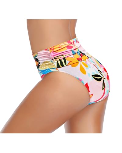 Image of Tempt Me Women's High Waisted Bikini Bottom Tummy Control Ruched Bathing Suit Swim Bottom