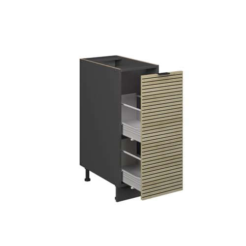 Vicco Armadio Cucina Dispensa Alto Pannello In Quercia 30 Cm , Pl Antracite - 6