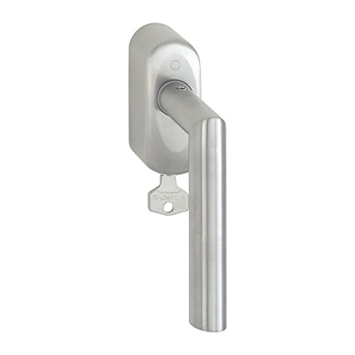HOPPE Fenstergriff Amsterdam, Vierkant 7 x 37 mm mit Sperrzylinder RC 2, Edelstahl, 2644133