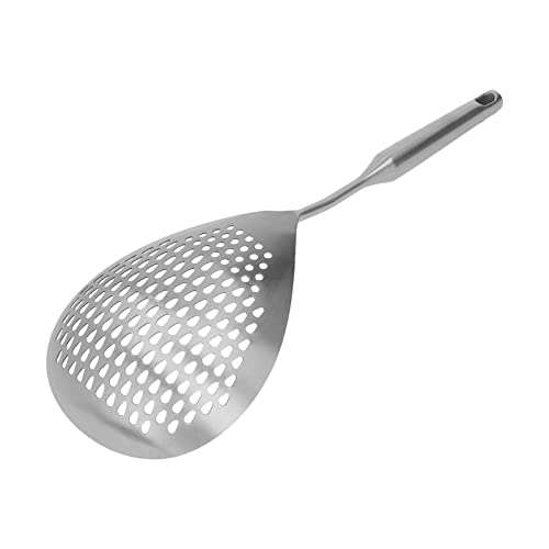 Skimmer Slotted Spoon 304 Stainless Steel Colander Skimmer Ladle With Long Handle Food Grade Frying Strainer Spoon For Kitchen Cooking Baking(Silver) #TOP7