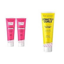 Marc Anthony Shampoo and Conditioner Gift Set, Grow Long Biotin - Anti-Frizz Deep Conditioner & Strictly Curls Curl Defining Styling Lotion, 8.3 Ounce Tube