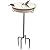 28In Freestanding Birdbaths Bowl Outdoor, Free Standing Garden Bird Bath Bird Feeder Bowl with Metal Stake, Detachable Decoration Spa Birdfeeder for Garden Patio Yard Lawn, 4 Spiky Feet (White)