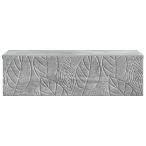 Table murale flottante gris béton avec tiroir 87,5x34,5cm - 5