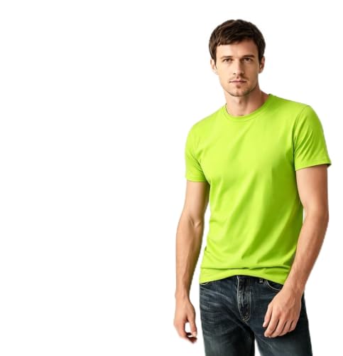 Image of ORJ 2 Pack Men t Shirts Crew Neck Short Sleeve Men's Undershirt Plain Polyester tee Bulk Stretch Soft Tees