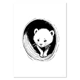 Azeeda A5 'Frettchen in einem Tunnel' Poster/Kunstdruck 