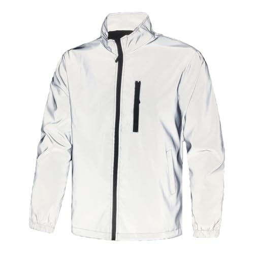 Brother Wang Spring and Autumn Men's Stand Collar High-Gloss Reflective Jacket Outdoor Cycling and Running Coat (JK17-M)