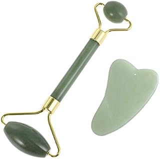 Rosenice Aventurine Gua Sha Scraping Massage Tools, Facial Jade Roller Set Natural Stone