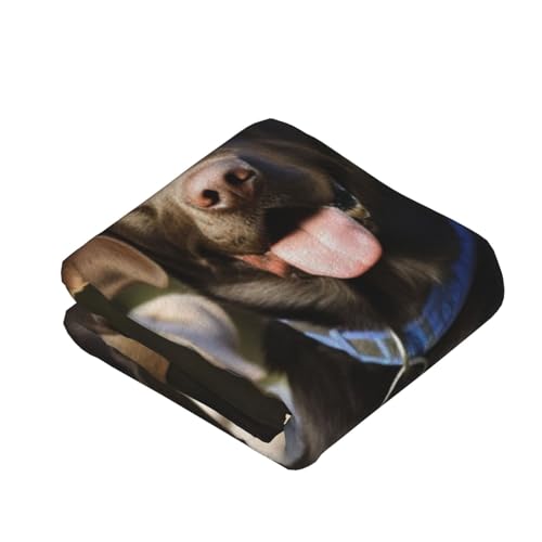 Couverture en flanelle labrador 203x152 cm pour lit et canapé