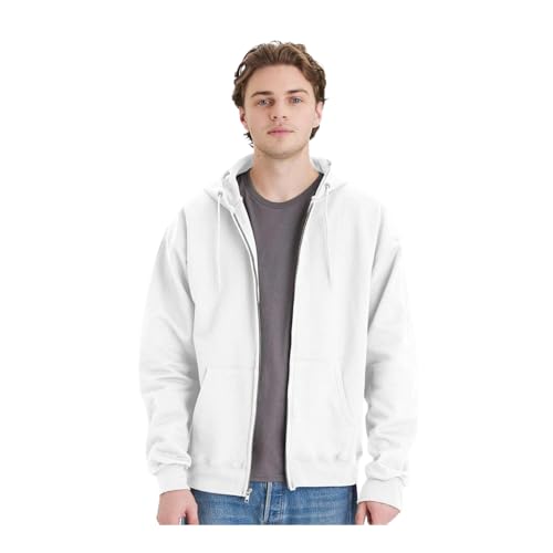 Hanes Ultimate Cotton Full-Zip Hoodie Sweatshirt F280 – Unisex Heavyweight 90/10 Cotton-Poly Fleece, Tag-Free Neck Label
