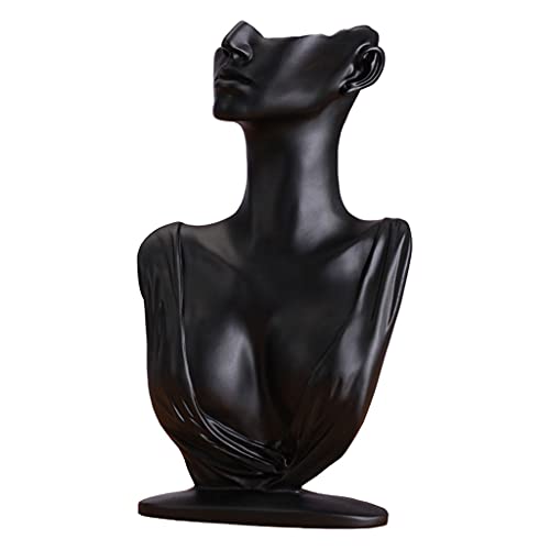 Hellery Mannequin Buste Multifonctionnel en Résine, Présentoir à Bijoux en Forme de Buste, Présentoir à Colliers et Boucles d'Oreilles, pour Vitrine de...