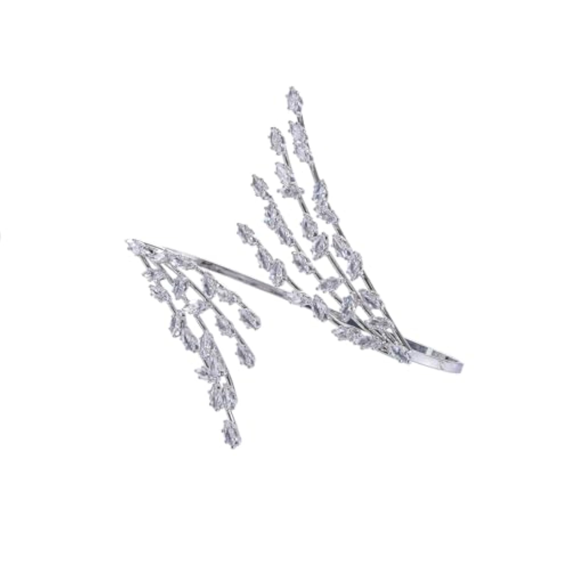 Women's Zircon Palm Bracelet Ring, Statement Hand Accessory