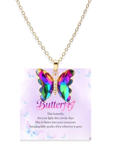 Image of Butterfly Jewelry Gifts - Butterfly Necklace Bracelet for Women