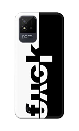 Image of PRINTFIDAA One Words Fukc Love Creative Art Innovative Wonderfull Printed Designer Hard Case for Realme Narzo 50i Back Cover -(e) RPM1003